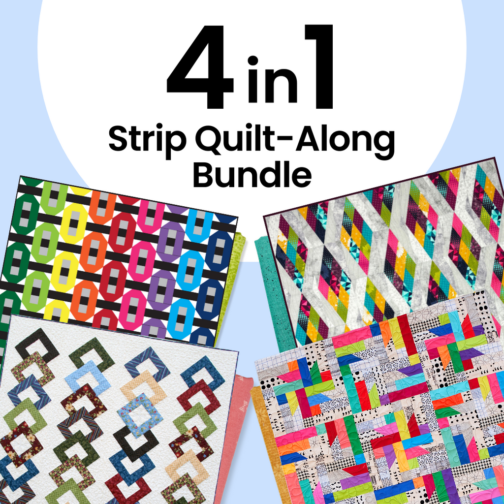 4-in-1 Strip Quilt Along Bundle – Video Classes & PDF Patterns Pattern GE Designs