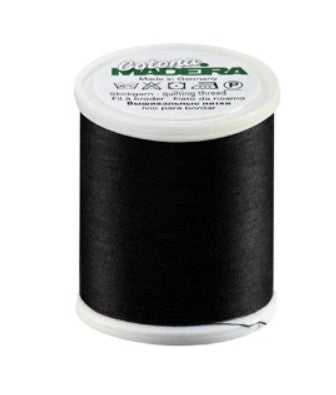 Madeira Cotona 50 - Premium Cotton Quilting & Sewing Thread, 500 Black Thread Madeira