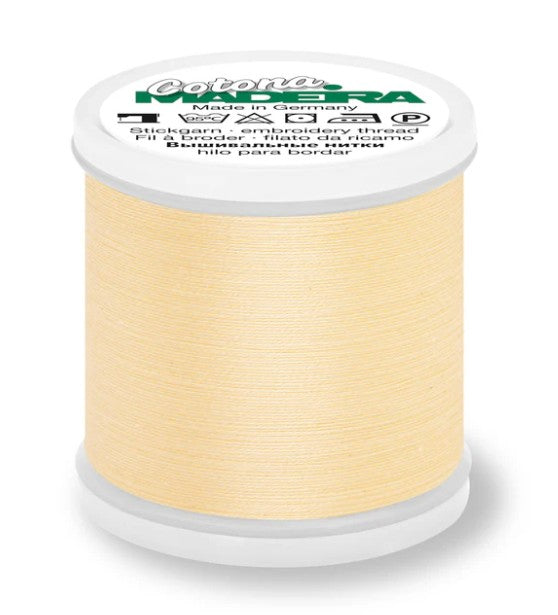 Madeira Cotona 80 - Premium Cotton Quilting & Sewing Thread, 610 Pale Yellow Thread Madeira