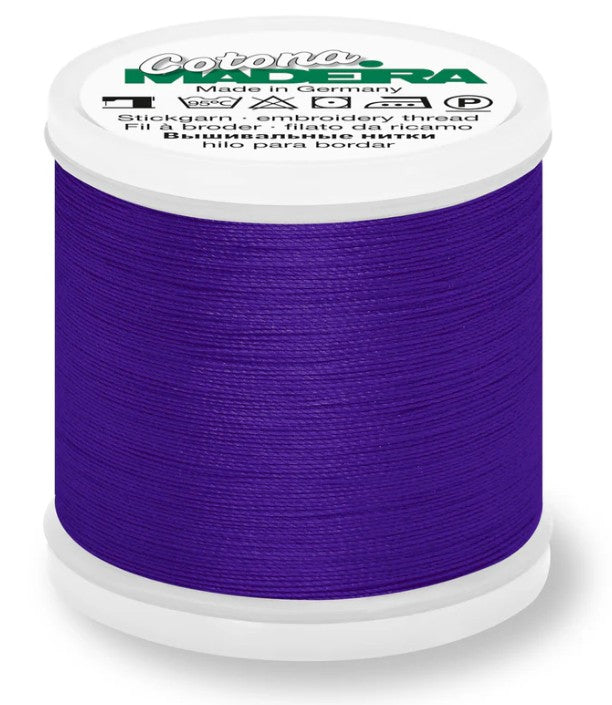 Madeira Cotona 30 - Premium Cotton Quilting & Sewing Thread, 645 Dark Purple Thread Madeira