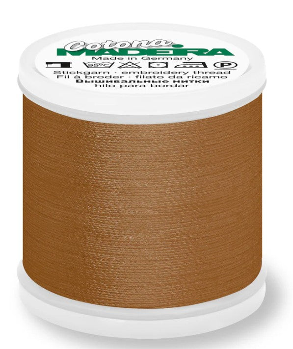 Madeira Cotona 30 - Premium Cotton Quilting & Sewing Thread, 677 Saddle Brown Thread Madeira