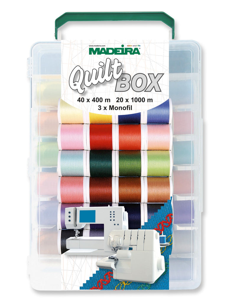 Aerofil 120 – Quilt Box, 40 440-yard (400m) and 22 1100-yard (1000m) Spools Thread Assortment Boxes Madeira Quilting Thread