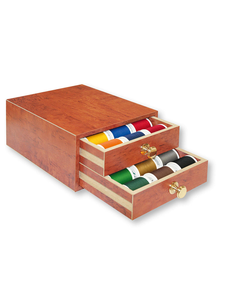 Sensa Green 40 - Mini 2-Drawer Treasure Chest, 1100-yard (1000m) spools, 30 Colors Thread Assortment Boxes Madeira Quilting Thread