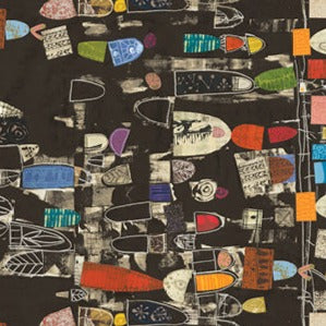 Art History Timeline Lecture Black 50764D-1 Fabrics Windham Fabrics   