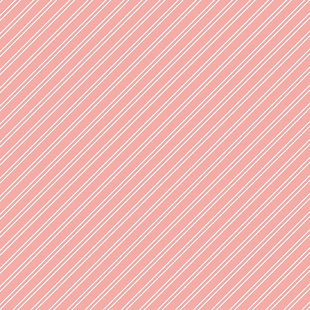 Between The Pages Diagonal Stripe Coral C15374C Fabrics Riley Blake