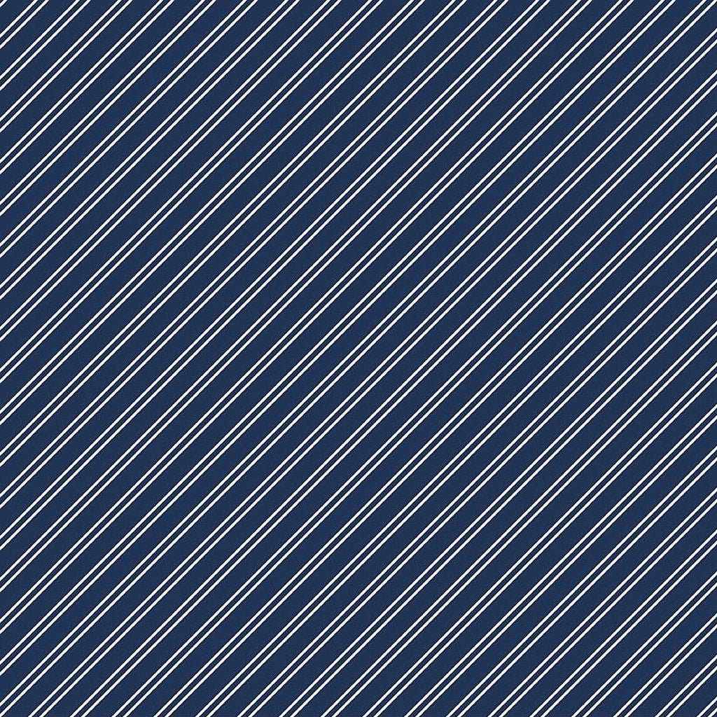 Between The Pages Diagonal Stripe Navy C15374N Fabrics Riley Blake