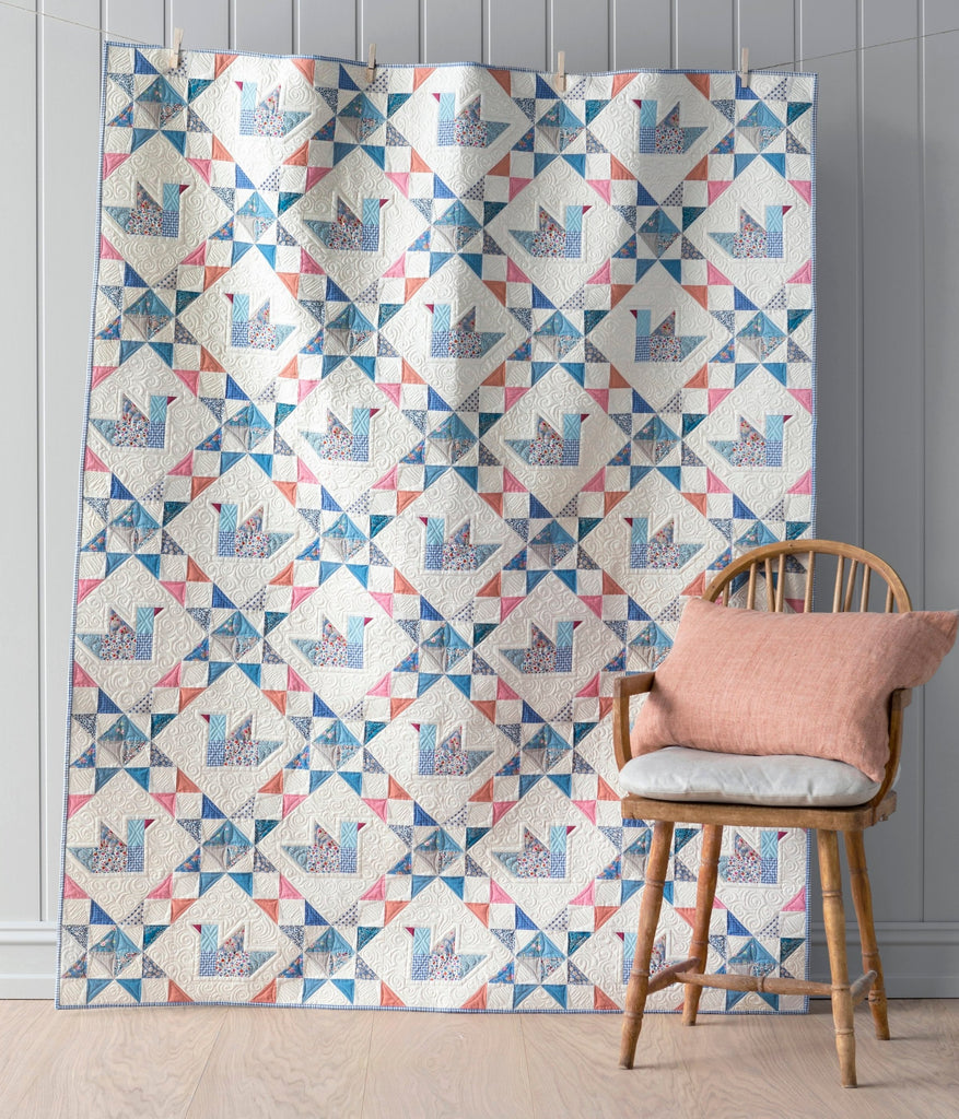 Tilda Blue Duck Quilt - Stripologized Kit - 56" x 72" Fabrics Tilda