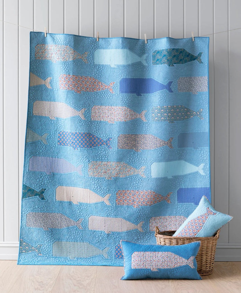 Tilda Blue Whale Quilt - Stripologized Kit - 62" x 76" Fabrics Tilda