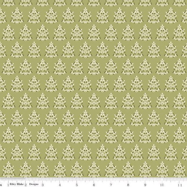 Glisten Trees Olive C16225-Olive Fabrics Riley Blake