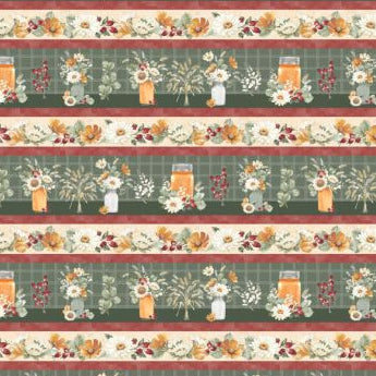 Harvest Blooms Border Stripe Multi 30099 723 Fabrics Wilmington