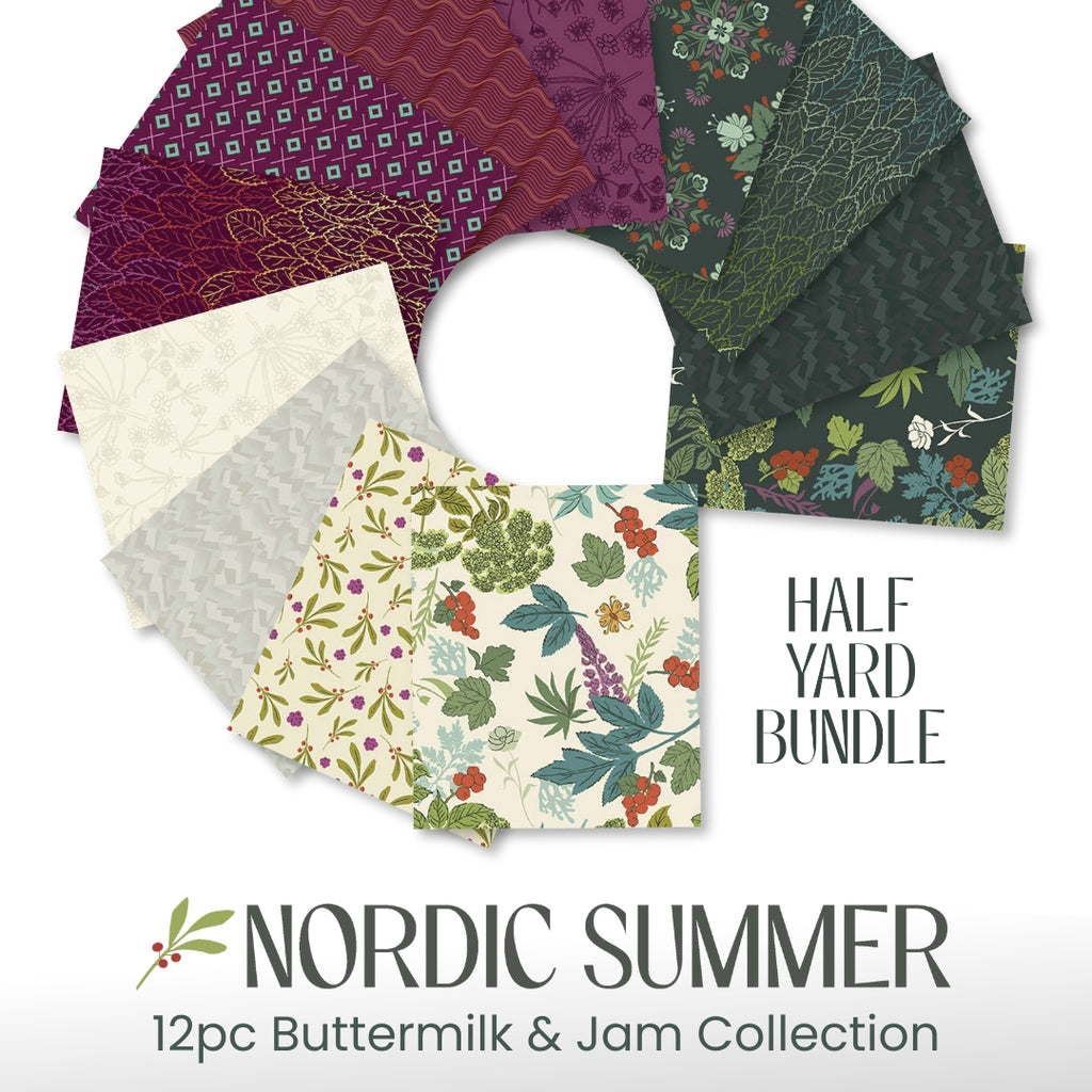 Nordic Summer Buttermilk and Jam Half Yard Bundle 12 pc PREORDER Fabrics Andover