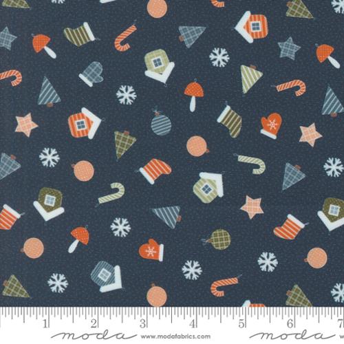 Purrfect Christmas Tossed Midnight 39046-16 Fabrics Moda Fabrics