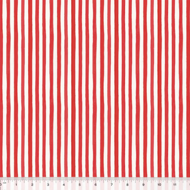 Christmas Village Festive Stripe Red 53909-9Red Fabrics Windham Fabrics