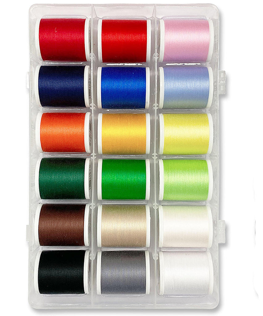 Sensa Green 40 – Assortment Box, 1100-yard (1000m) Spools, 18 Colors Thread Assortment Boxes Madeira Quilting Thread