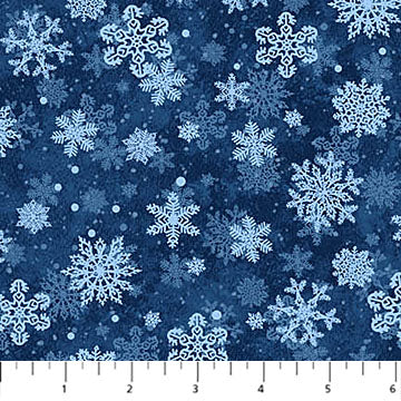 St. Nicholas Snowflake Blue 28219-46 Fabrics Northcott