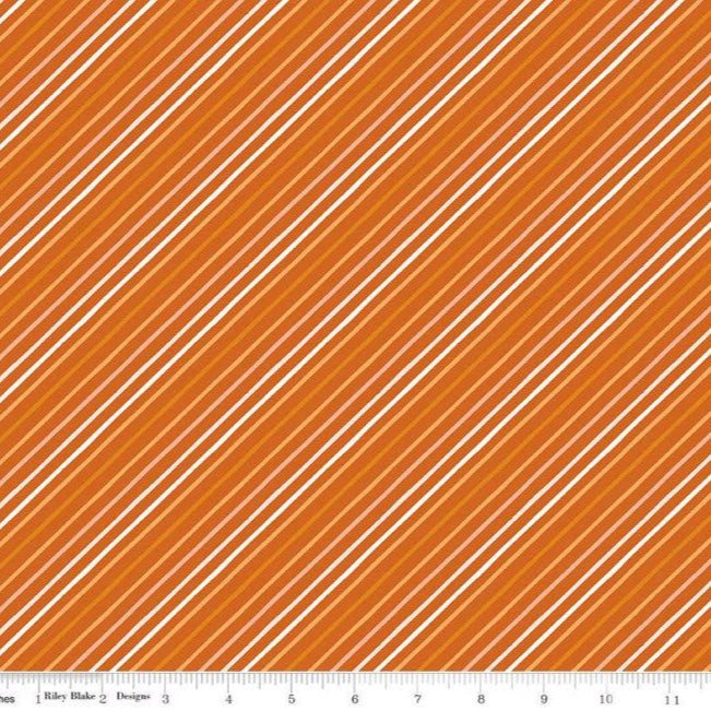 Happy Fall Days Stripes Rust C16346-Rust Fabrics Riley Blake