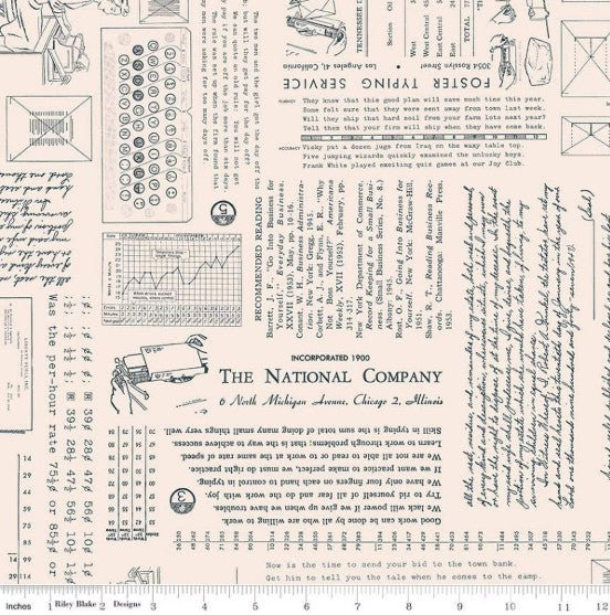 Typeography Blackboard Beige C16851-BLACKBOARD Fabrics Riley Blake