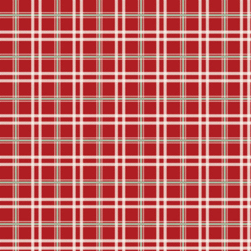 Mistletoe and Holly Plaid Barn Red C16407 Fabrics Riley Blake
