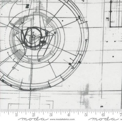 Moda Fabrics Modern Backgrounds Blueprint White 108" Wide Backing Fabric - 108027-11 - 3 YARD Fabrics Moda Fabrics