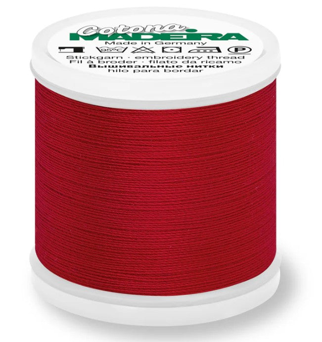 Madeira Cotona 30 - Premium Cotton Quilting & Sewing Thread, 622 Brick Red Thread Madeira