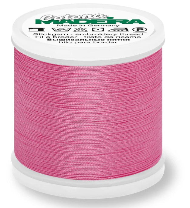 Madeira Cotona 30 - Premium Cotton Quilting & Sewing Thread, 611 Bubble Gum Pink Thread Madeira