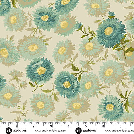 Chrysanthemum Jade 108" Wide Backing Fabric - AW1680-T - 2 YARD CUT Andover Fabrics Fabrics Andover Fabrics