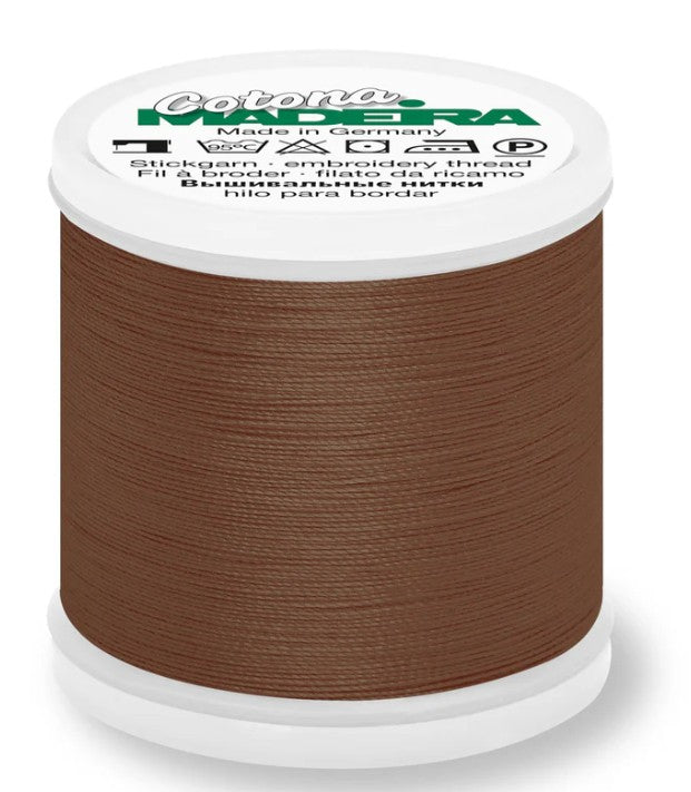 Madeira Cotona 30 - Premium Cotton Quilting & Sewing Thread, 678 Coffee Brown Thread Madeira