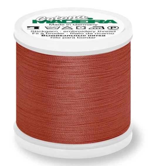 Madeira Cotona 30 - Premium Cotton Quilting & Sewing Thread, 769 Dark Burnt Orange Thread Madeira