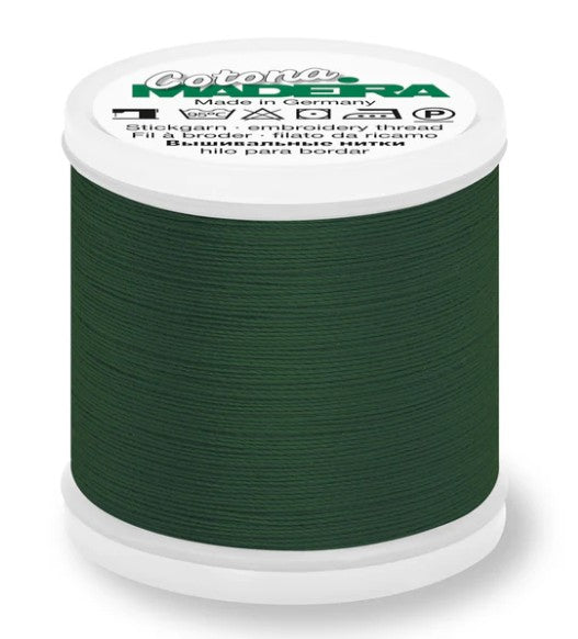 Madeira Cotona 30 - Premium Cotton Quilting & Sewing Thread, 780 Dark Pine Green Thread Madeira