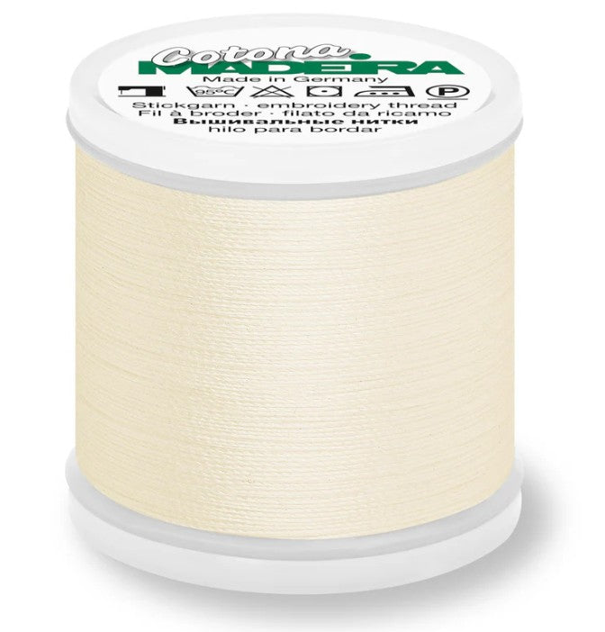 Madeira Cotona 30 - Premium Cotton Quilting & Sewing Thread, 504 Ecru Thread Madeira