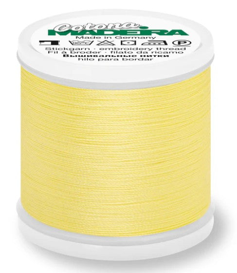 Madeira Cotona 30 - Premium Cotton Quilting & Sewing Thread, 770 Lemon Yellow Thread Madeira