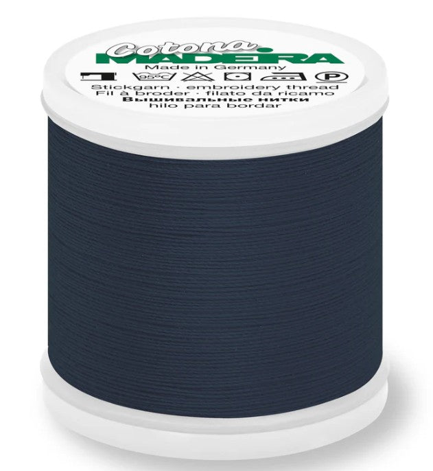 Madeira Cotona 30 - Premium Cotton Quilting & Sewing Thread, 680 Navy Thread Madeira