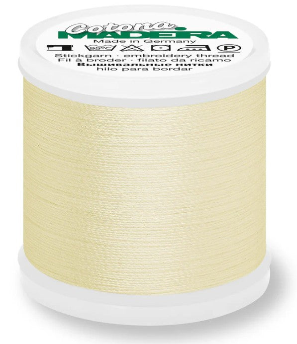 Madeira Cotona 30 - Premium Cotton Quilting & Sewing Thread, 610 Pale Yellow Thread Madeira