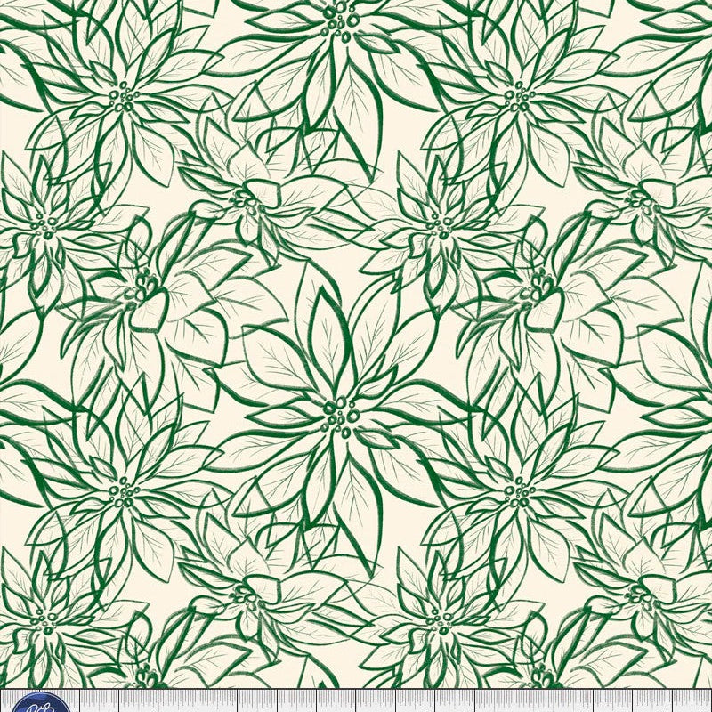 P&B Textiles Poinsettia Green 108" Wide Backing Fabric - POIW 5886 EG - 3 YARD Fabrics P&B Textiles