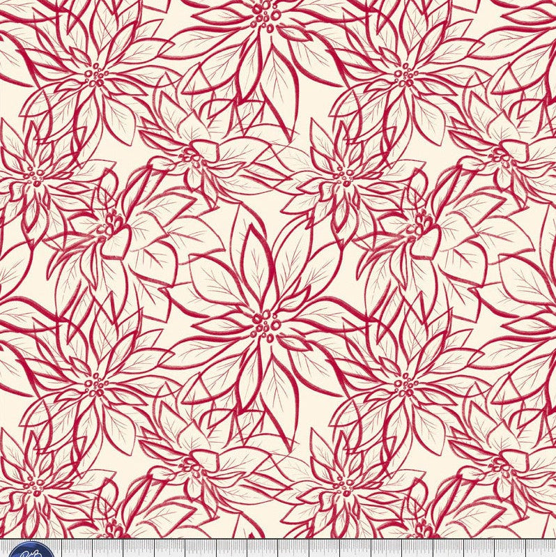 P&B Textiles Poinsettia Red 108" Wide Backing Fabric - POIW 5886 ER - 3 YARD Fabrics P&B Textiles