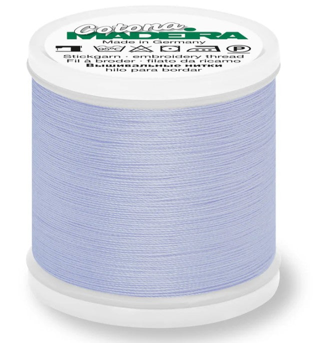 Madeira Cotona 30 - Premium Cotton Quilting & Sewing Thread, 571 Powder Blue Thread Madeira