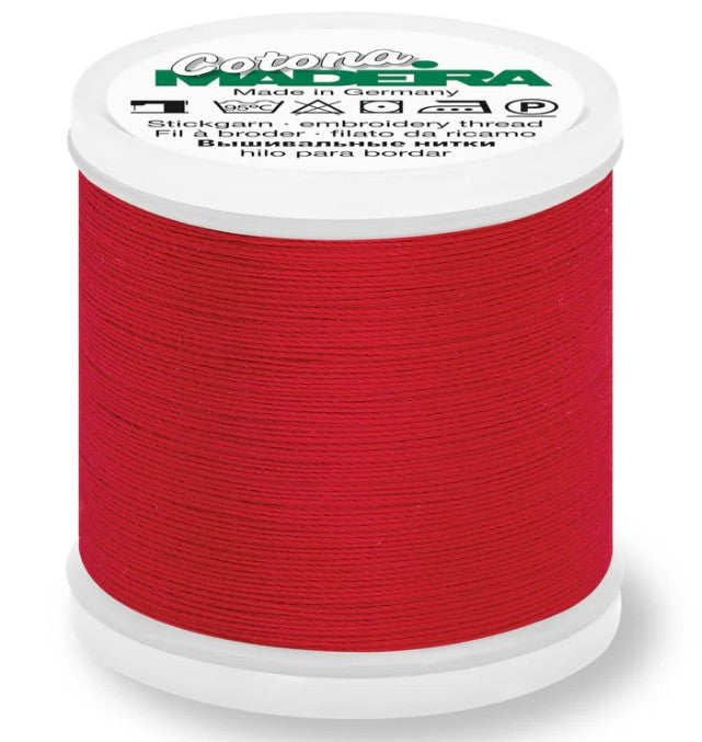 Madeira Cotona 30 - Premium Cotton Quilting & Sewing Thread, 621 Red Thread Madeira