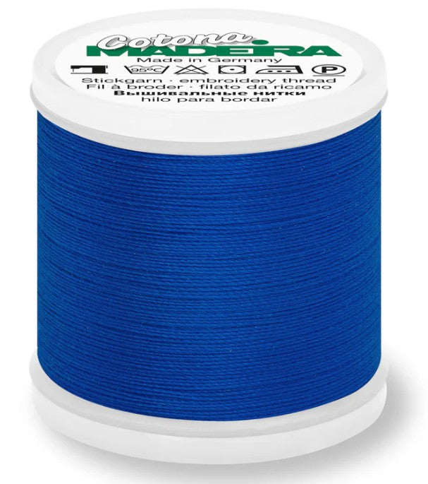 Madeira Cotona 30 - Premium Cotton Quilting & Sewing Thread, 581 Royal Blue Thread Madeira