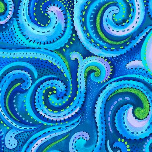Studio E Fabrics Whirlwind Tidal Water (Blue) 108" Wide Backing Fabric - 8021-74 - 3 YARD Fabrics Studio E Fabrics