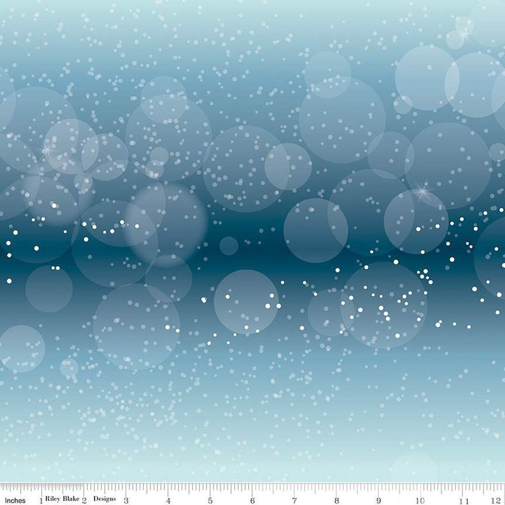 Winter Magic Flurries Blue 108" Wide Backing Fabric - WB16367 - 3 YARD CUT - Riley Blake Designs Fabrics Riley Blake