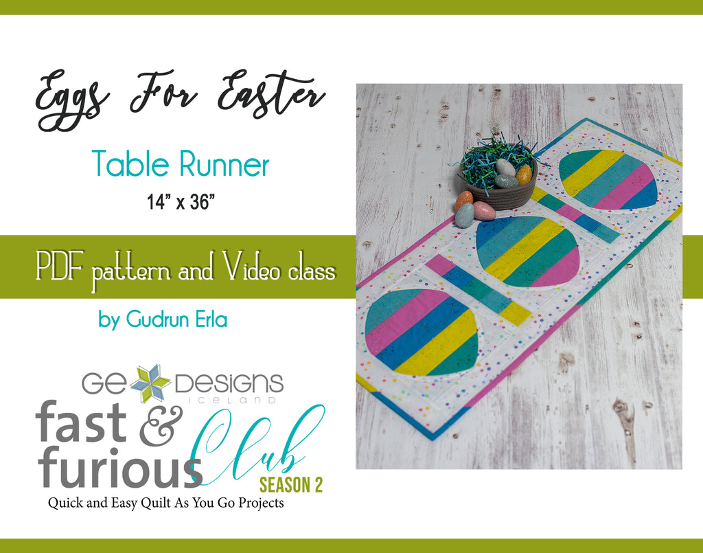 Eggs for Easter Table Runner - PDF Pattern and Video Class Pattern GE Designs